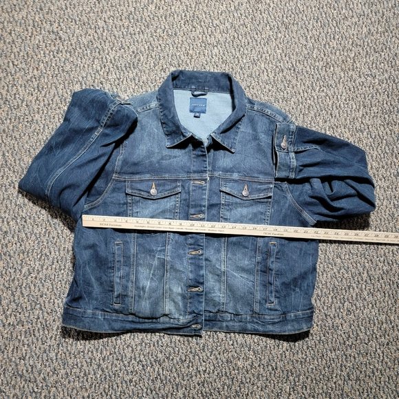 Just USA Distressed Denim Jacket 2X - Picture 9 of 13